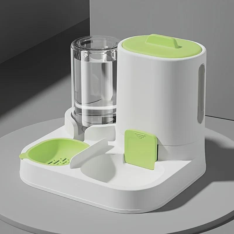 Автоматическая поилка и кормушка для кошек A1-Pack с гравитационной подачей - Непроливайка, большая вместимость, цельная конструкция 1 шт.