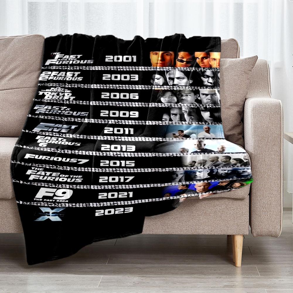 Fast & Furious Theme Printed Blanket - Perfect for Couch, Bed, Travel & Outdoor Use | Machine Washable, Cozy & Durable.