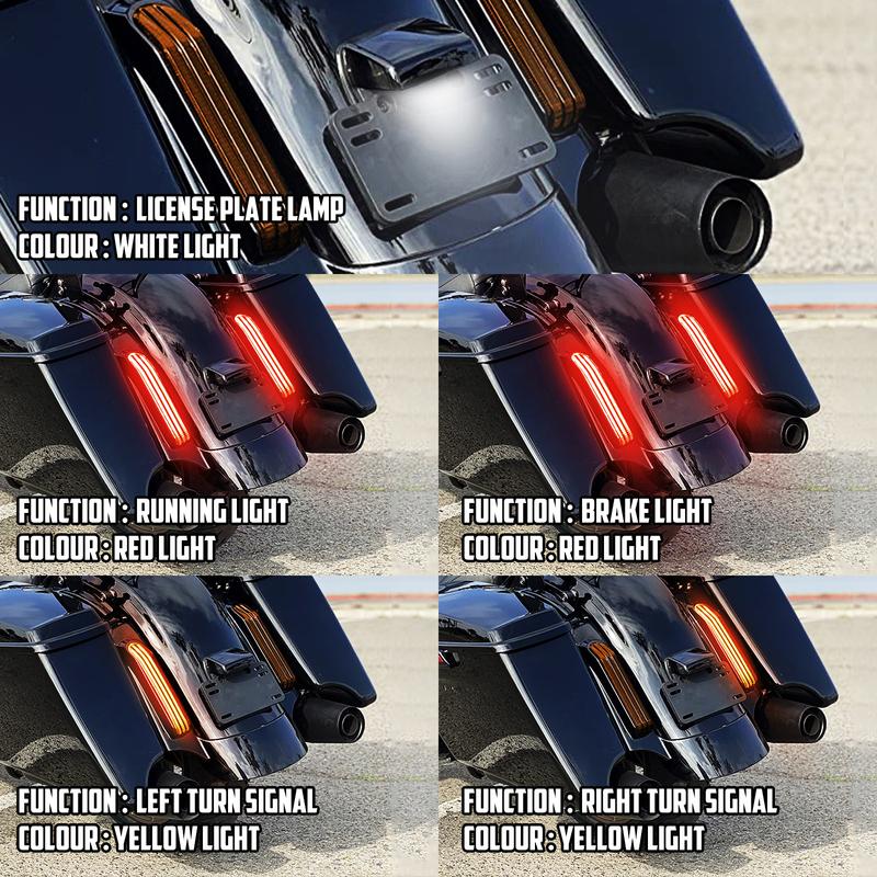 Motorcycle LED Rear Fender Extension Fascia For Harley Touring Electra Glide Street Road Glide Limited FLHR FLTRX 2014-2023 2024