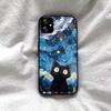 Чехол для Samsung Galaxy A07 A06 5G 4G A05 A04 Аниме Черный Кот Звездное Облако Печать Чехол для Телефона Акриловая Жесткая Задняя Панель с Гибким Краем из ТПУ