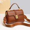 Fashion Lock Shoulder Bag Women's Handbag Solid Color Retro Simple Crossbody Bag Shoulder Strap Commuter