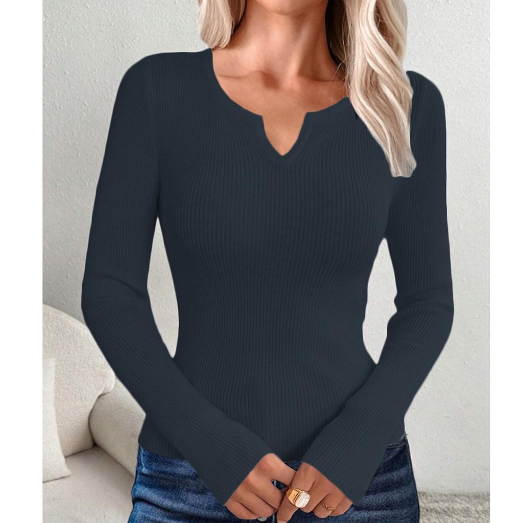 Женский повседневный однотонный свитер с V-образным вырезом, узкий, на пуговицах, с длинными рукавами, базовый свитер