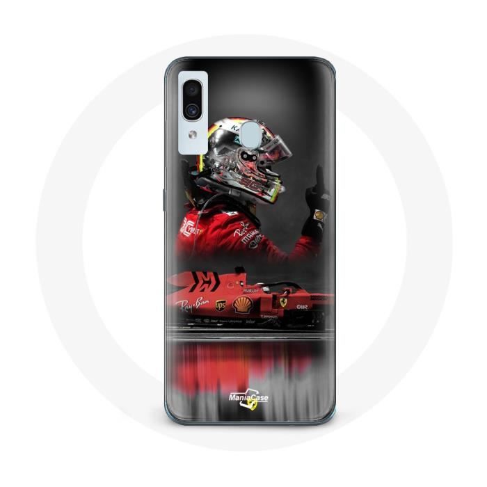 Чехол для Samsung Galaxy A20e Formula 1 Себастьян Феттель F1 Racing Driver Красный