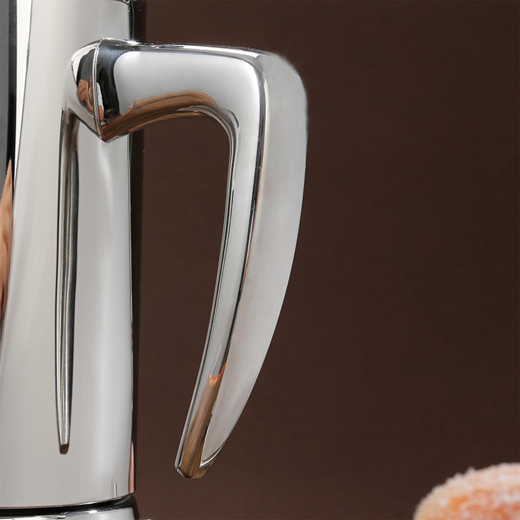 300 мл/200 мл Мока-пот 304 Нержавеющая сталь Эспрессо-кофеварка с дизайном кофейного перколятора Подходит для газовой, индукционной плиты Грека