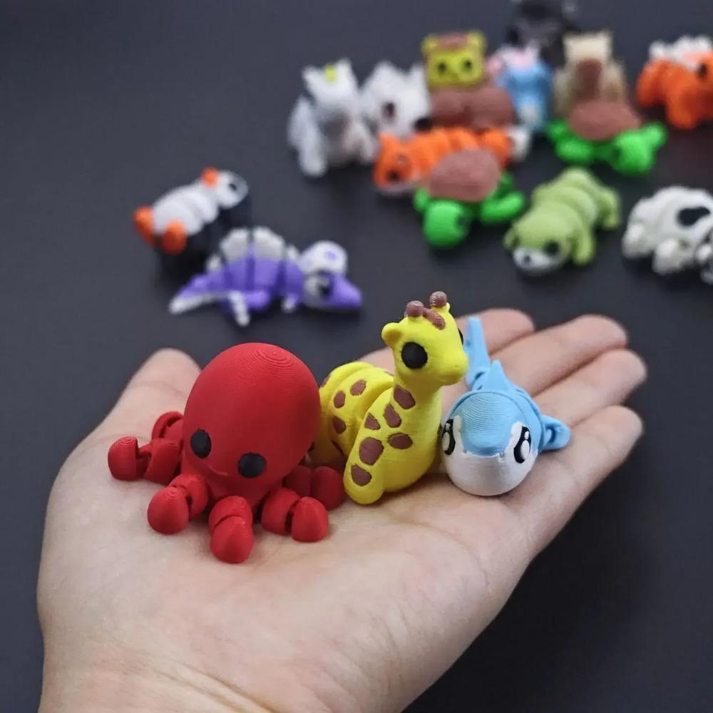 3D-печатная мини-игрушка-животное с подвижными суставами для мальчиков и девочек, для снятия стресса, для отдыха, для семейных встреч