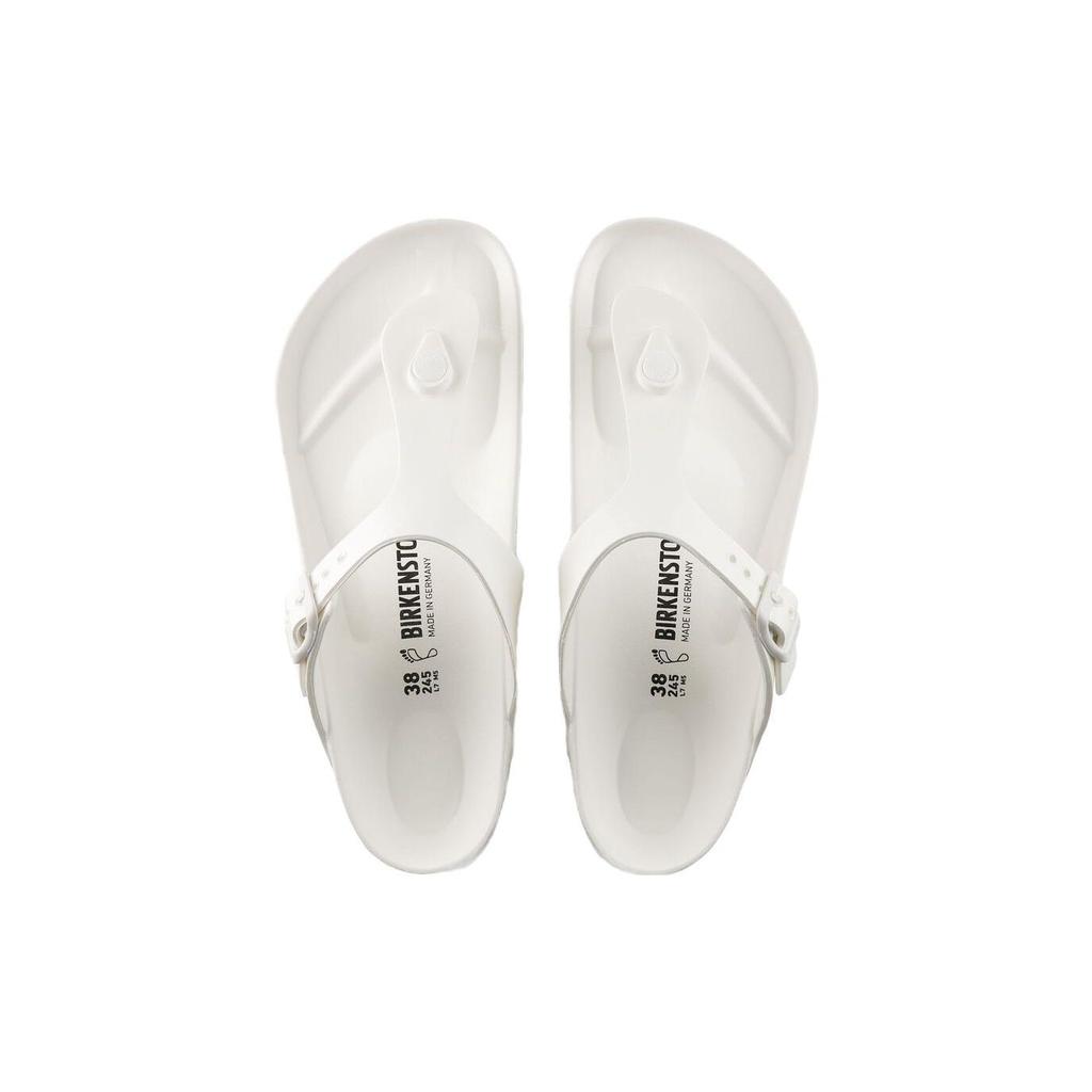 Birkenstock Breathable Comfortable Round Toe Versatile Soft Sole Buckle Silent Flip Flops Unisex Footwear White 0128221