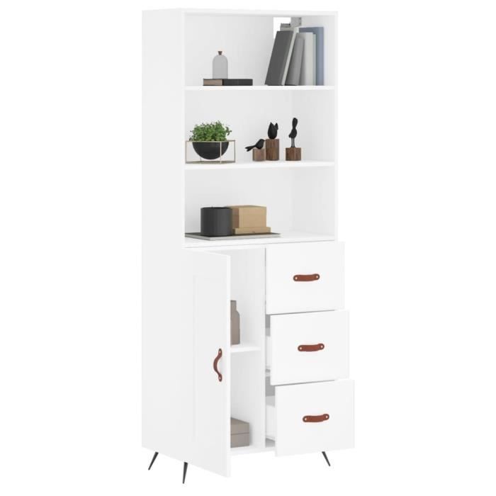 VidaXL Highboard White 69.5x34x180 Cm Engineered Wood 3189989