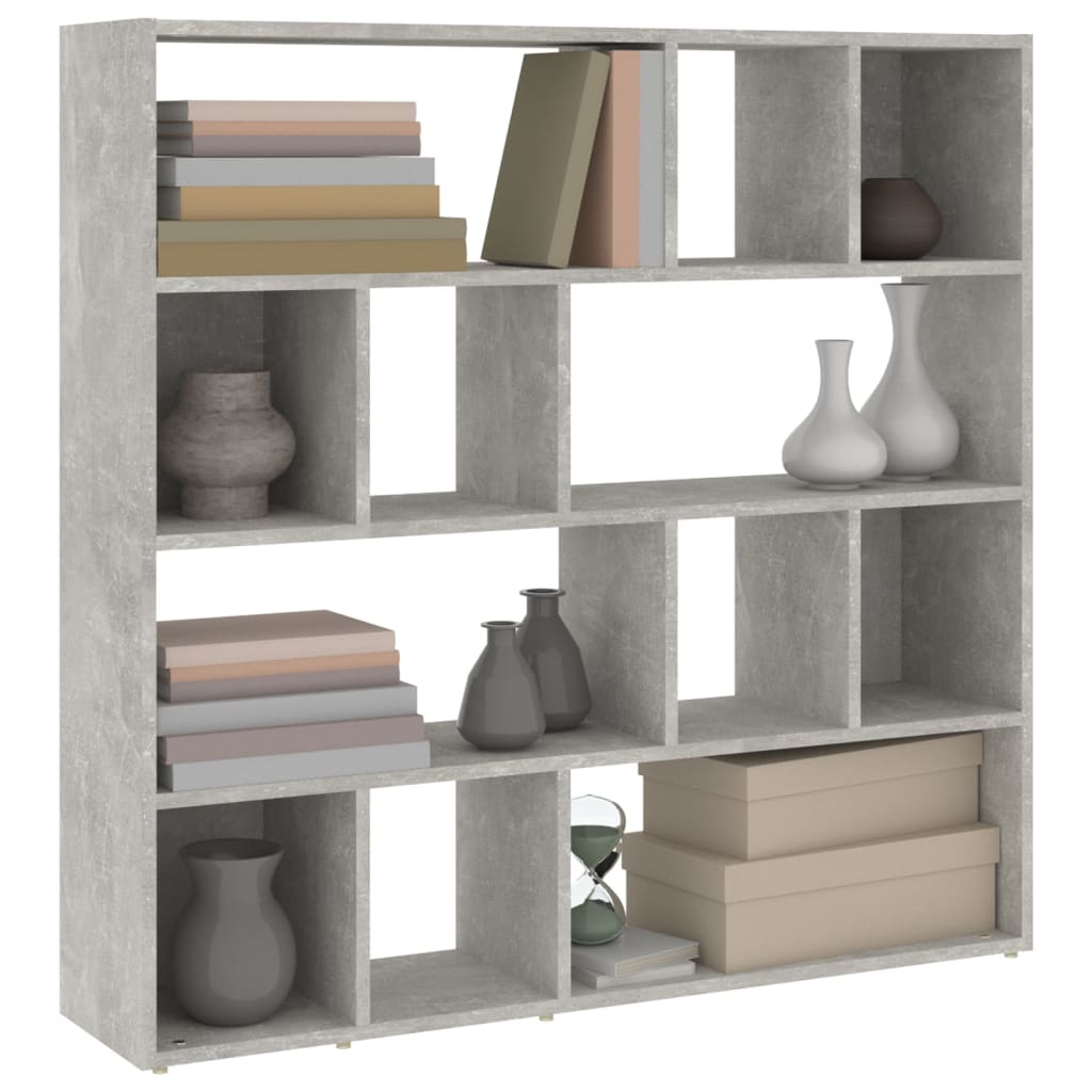 Bookshelf Room Divider Concrete Grey 105 x 24 x 102 cm