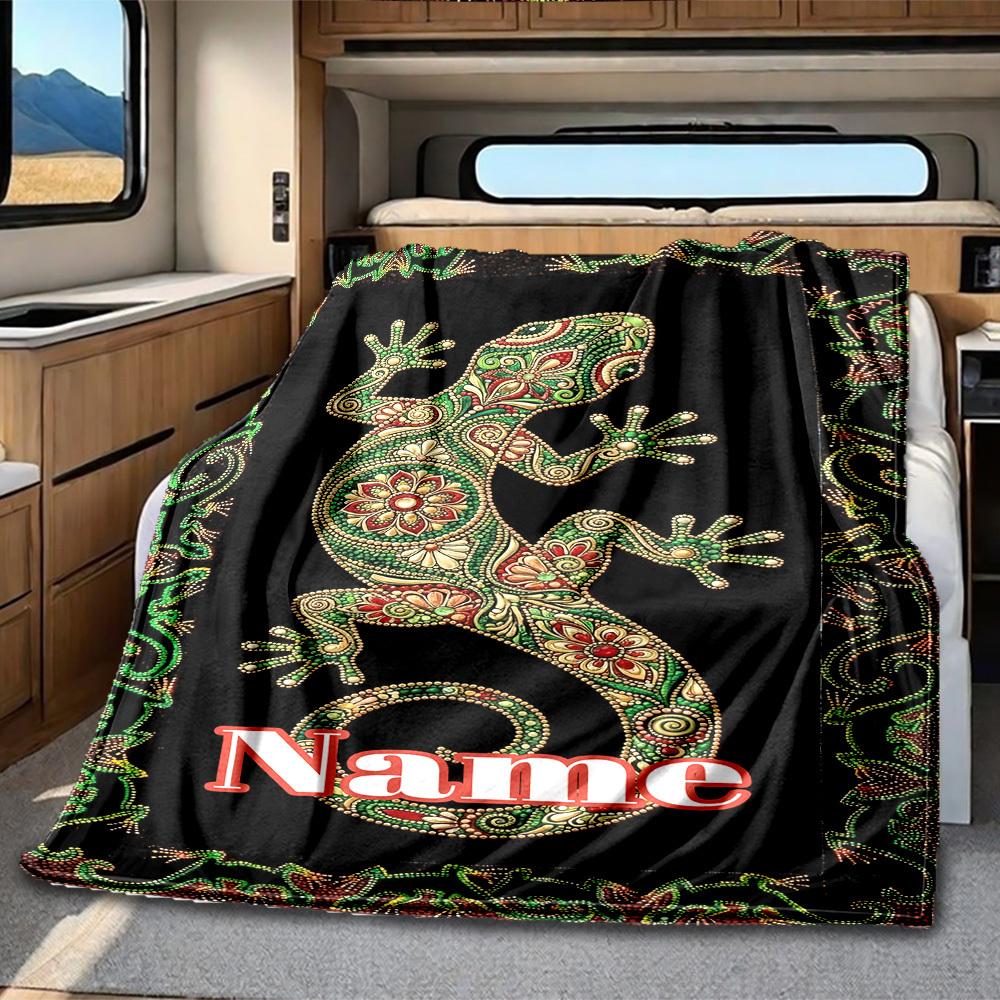 Lizard Rv Blanket Comfortable Soft Lightweight Allseason Multipurpose Blanket For Travel Camping Picnics Sofas Rvs Beds Living Rooms And Moret34