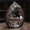 High Mountain Backflow Incense Burner: Flowing Water & Cloud Aromatherapy Ornament In Ceramic Resin