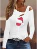 Женский новый повседневный топ с длинным рукавом, футболка, блузка