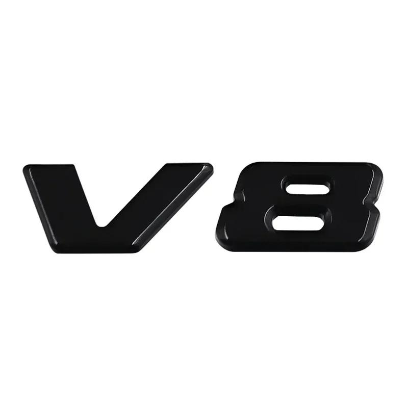 1 шт. 3D Хромированный Черный Логотип V8 Буквы Эмблема Значок Наклейка на Крыло Автомобиля Для AMG GL ML SL 500 220 C63 S500 V8 Аксессуары