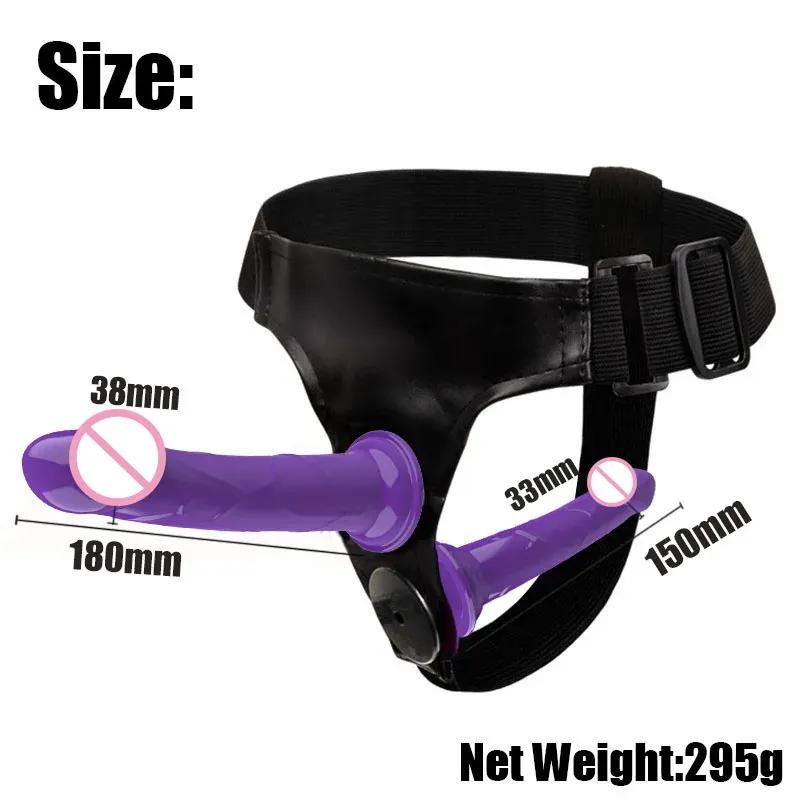 Couples Harness Strap-on with 2 Vibrations Realistic Dildos for Anal G-spot Stimulation Prostate Massager Adult Sex Toy for Wom
