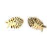 [N7256] - Gold Plated 'Fish' Earrings, White Gold