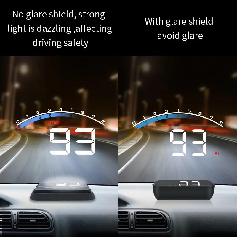 OBD2 Автомобильный проекционный дисплей Цифровой номер Hud Скорость вождения Проектор лобового стекла Система предупреждения о превышении скорости Автомобильные аксессуары 2024