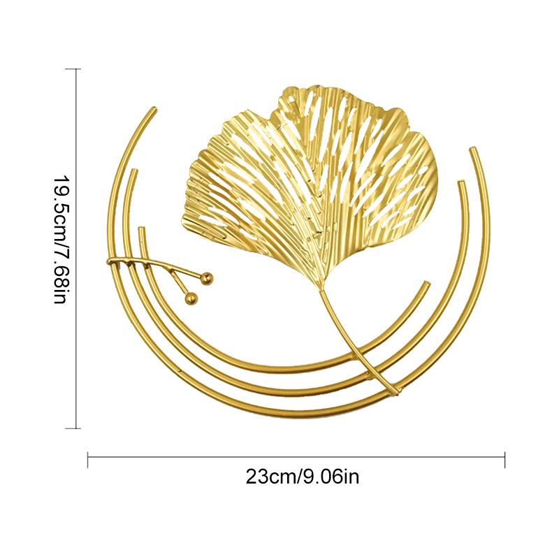 1pc Home Decoration Gold Iron Ginkgo Leaves Luxury Metal Leaf Irregular Wall Hanging Ornaments Palm Maple Pendant Monstera Leaf