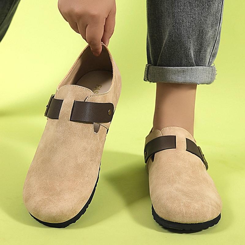 2026 Мужские мокасины на мягкой подошве, Тонкие ретро Birkenstocks, Парный стиль с каблуком