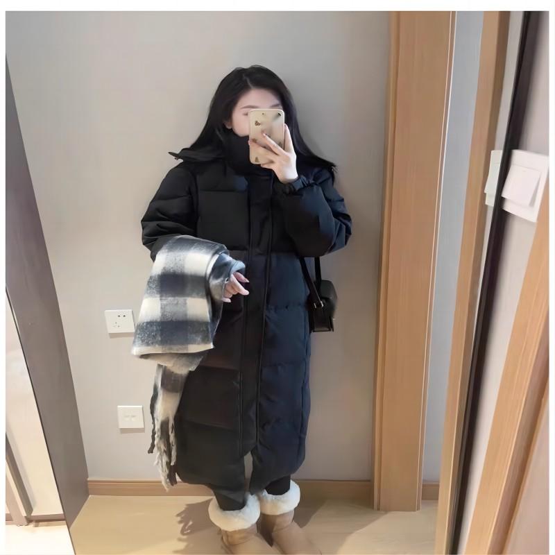 Женское осенне-зимнее утолщенное пальто средней длины длиной выше колена, пуховое пальто свободного размера