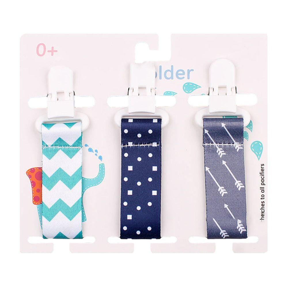 3PCs Pacifier Chain Bracket Dummy Clips Cartoon Print Child Pacifier Clips Nipple Holder Infants