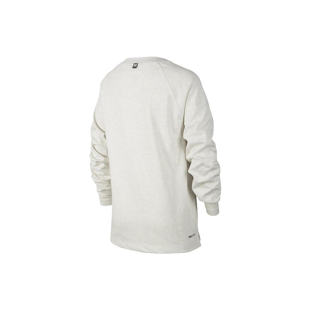 Nike Dri-FIT Athletics Однотонный тренировочный лонгслив с круглым вырезом для детей Светло-бежевый DX5372-072