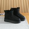 Зимние новые ботинки 2024 года, женские меховые, короткие, на толстой подошве, с шерстяной утолщенной водонепроницаемой хлопковой обувью