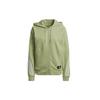 Essentials 3-Stripes Full Zip Hoodie Women Jacket Green HE1661