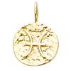 [Q7580] - Antique Gold 'Astrology' Gold Plated Pendant (pisces) - 12 Mm
