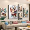 Красочные Декоративные Цветы Живопись Холст Постер Настенное Искусство Картины для Гостиной Спальни Девочки Магазина Современный Домашний Декор Подарок