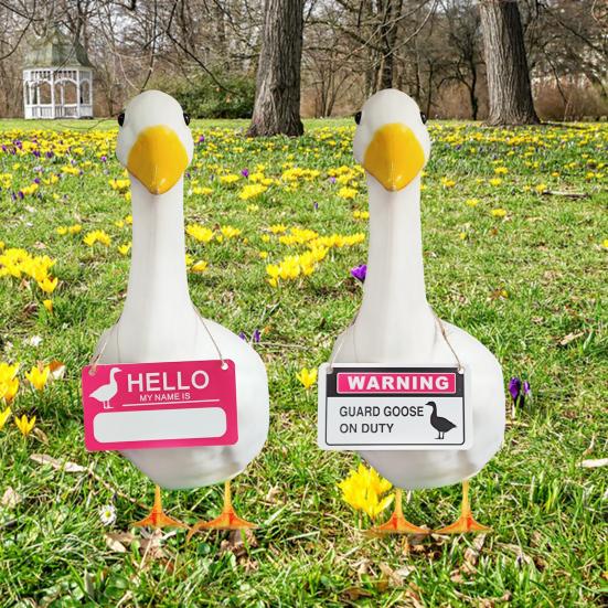 Подвесная табличка «Гусь на крыльце», всепогодная, для улицы, сада, патио, двора, статуя гуся, Хэллоуин, Рождество, приветственная декоративная табличка