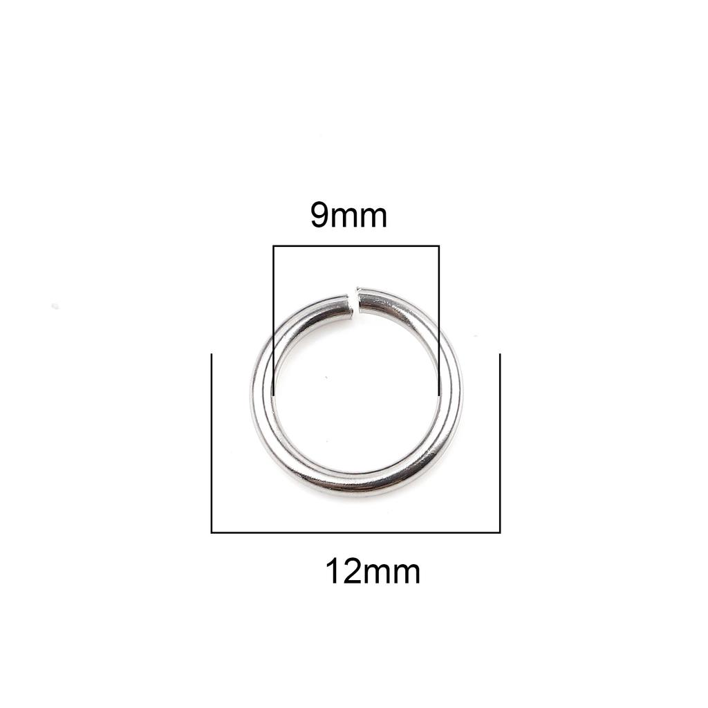 100pcs 0.5mm-1.8mm-4mm-16mm Stainless Steel Open Jump Rings Findings Round Silver Color DIY Making Keychain Necklace Jewelry