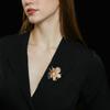 Легкая, слегка инкрустированная цирконием трехмерная брошь-цветок осенне-зимнее пальто свитер аксессуары знаменитость темперамент корсаж женщина