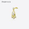 100% 925 Sterling Silver Gold Spicy Earring Chain Ovals Locker Earring Women Pendientes Luxury Fine Jewelry