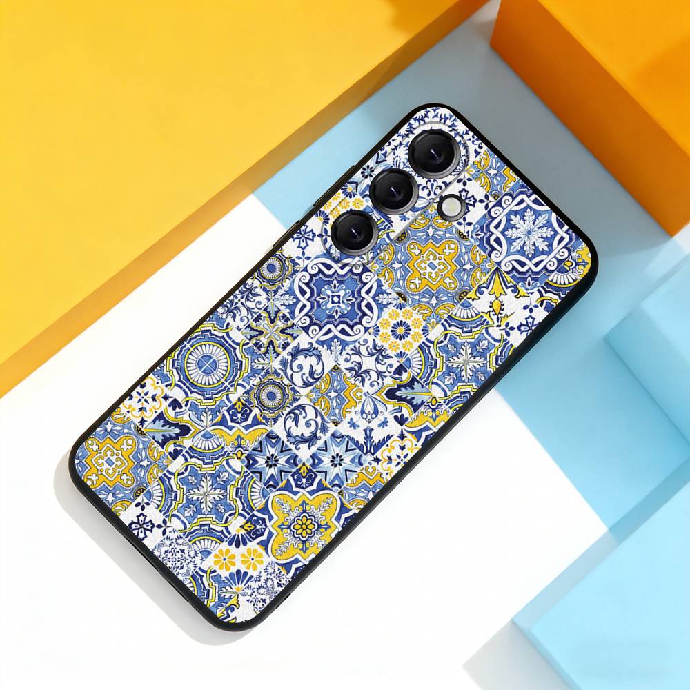 M-Марокканская плитка Крутой чехол для телефона Для Samsung Galaxy A 22,71,53,52,51,72,73,5G,Note,J7,8,9 Мягкая черная крышка