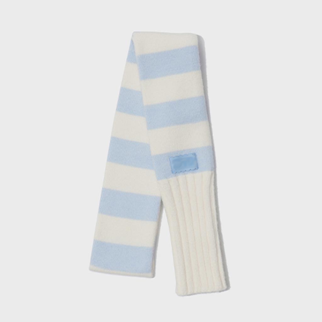 Нишевый дизайнерский полосатый вязаный шарф женский зимний вогнутой формы декоративный высококлассный шарф