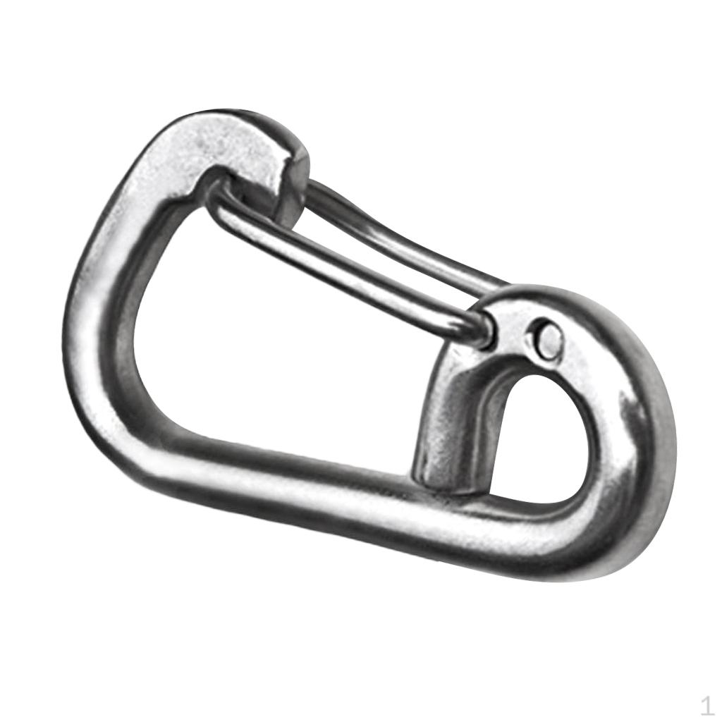 304 Stainless Steel Spring Snap Link Hook Clip Carabiner Keychain Keyring For Camping, Fishing,