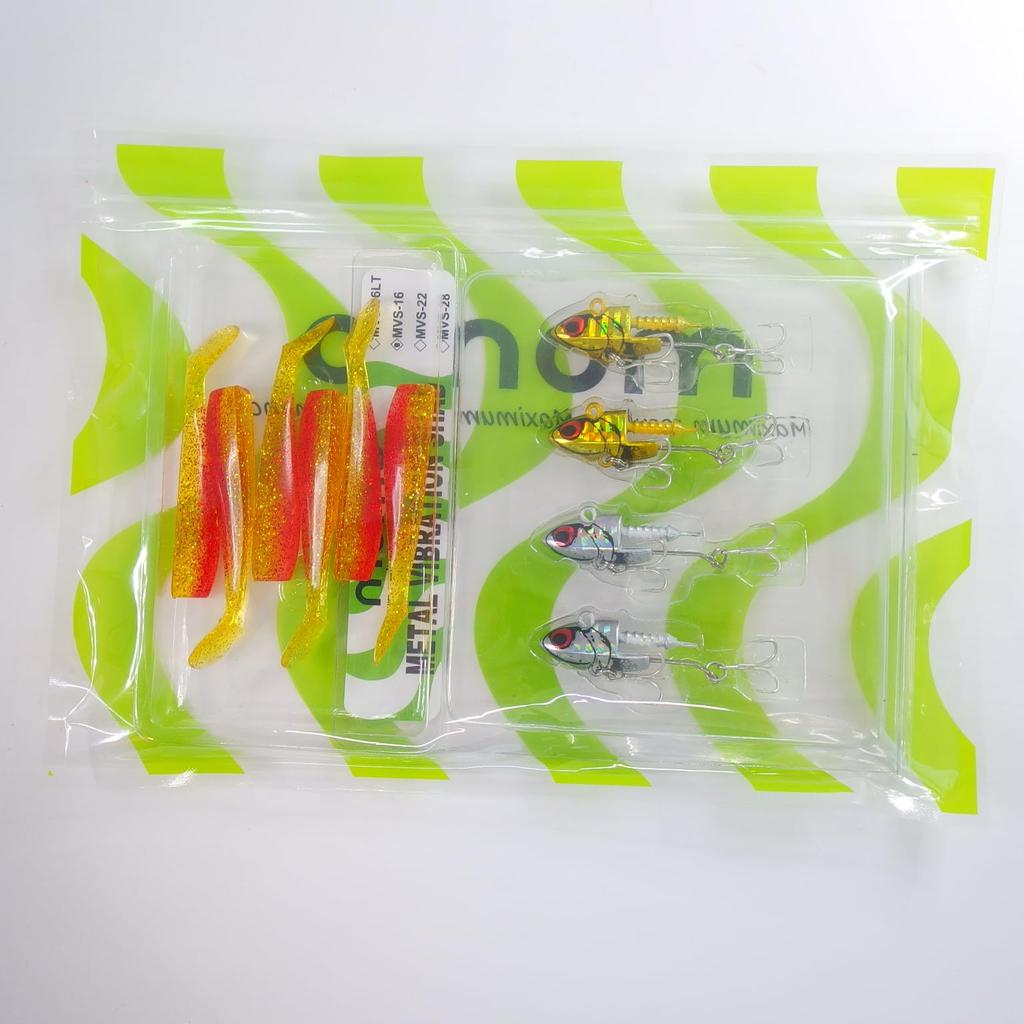 Приманка Momo Приманка для морского окуня Металлический джиг Металлический виброхвост Джиг-головка с телом виброхвоста Головка x 4 75мм Набор виброхвостов [momo lure] MVS-16 MVS-22 MVS-28 (16г + 01)