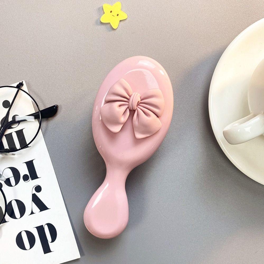 Scalp Massage Portable Comb Anti Static Bow Comb Hair Care Pocket Hair Brush Women