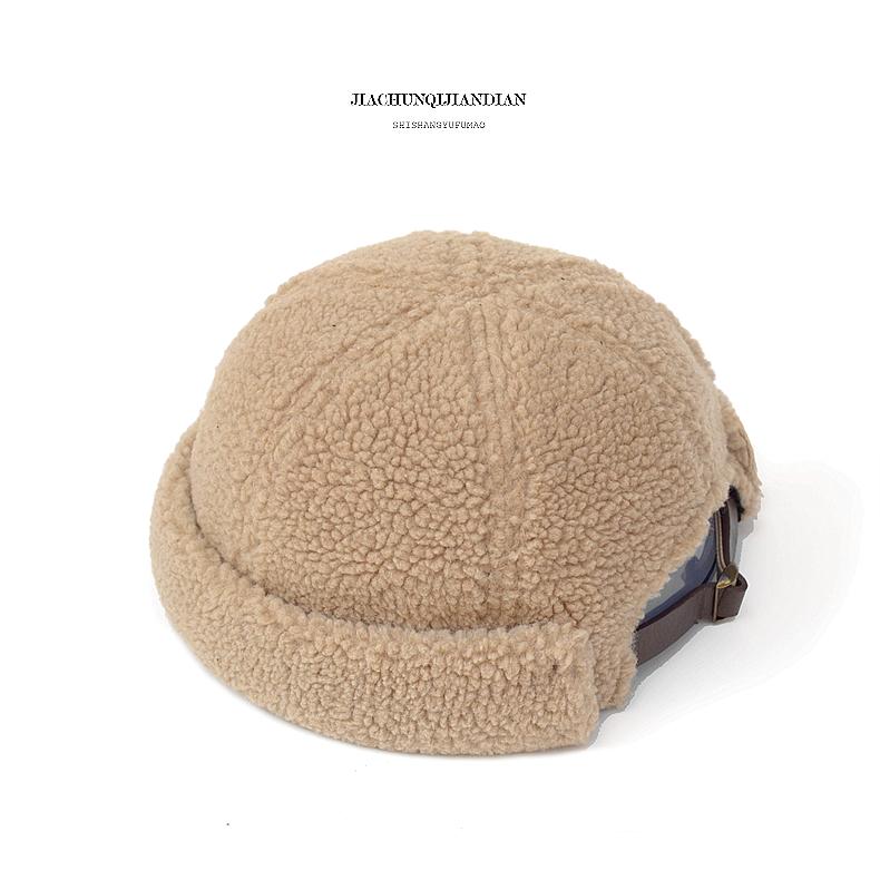 Унисекс, зимняя толстая байкерская кепка-докер, уличная одежда, тыква, винтажная темно-синяя шляпа без полей, дыня, моряк, повседневная короткая кепка в стиле Харадзюку