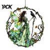 Window Hanging Decorations Stained Glass Style Skeleton Fairy Suncatcher, Acrylic Decorative Ornament with Butterfly Wings Ornaments for Living