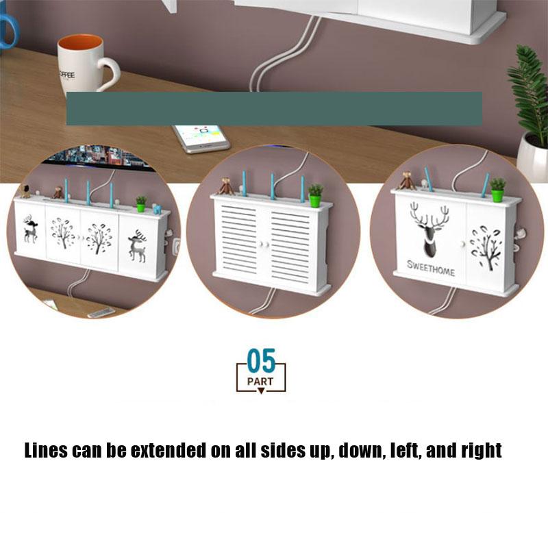 Большие коробки для хранения на полке беспроводного маршрутизатора Wi-Fi Кабель Power Plus Проволочный кронштейн