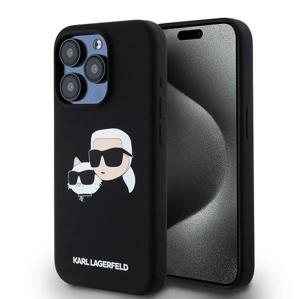 Karl Lagerfeld Klhmp15Lskchpplk Iphone 15 Pro 6.1 Czarny/Black Hardcase Silicone Karl & Choupette Magsafe