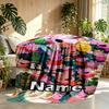 Custom Name Personalized Peppa Pig Print Blanket, Home Decor, Bedroom, Sofa, Camping, Couch, Gifts for Birthday Christmas