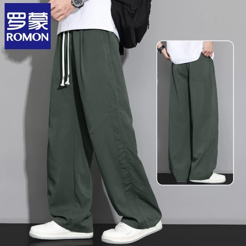 Romons Men's Ice Silk Quick-Dry Straight Casual Pants