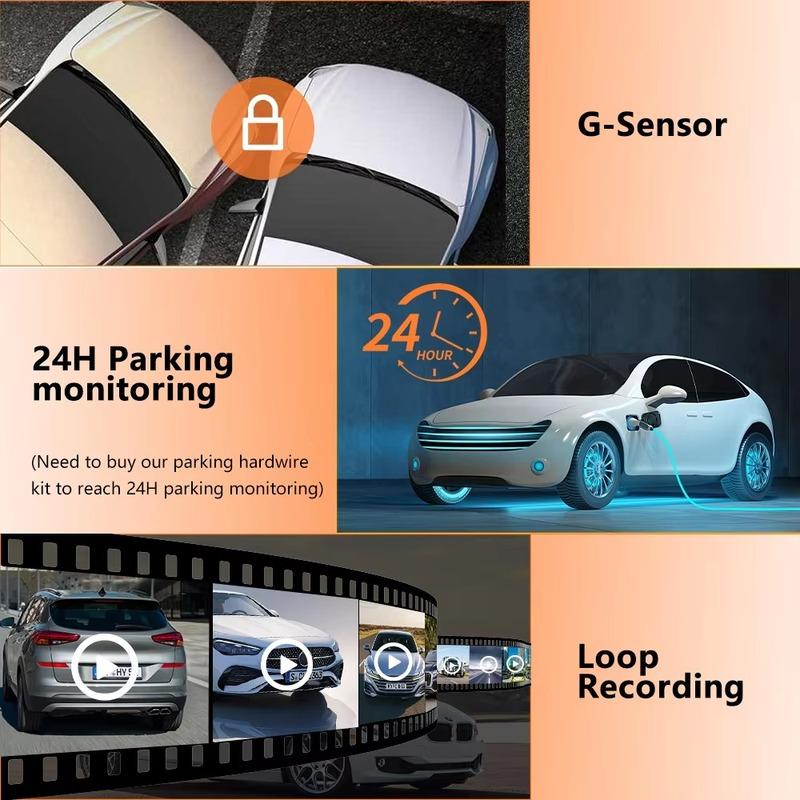 Dash cam 4 Channel FHD 1080P Black Box Infrared Light Night Vision 170 Degree with Rear Lens Loop Recording car accessories