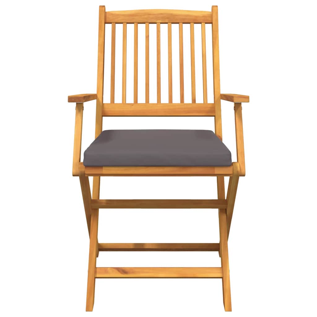 Folding Chair 4 pcs Gray 49 x 57.5 x 92 cm Solid Acacia Wood