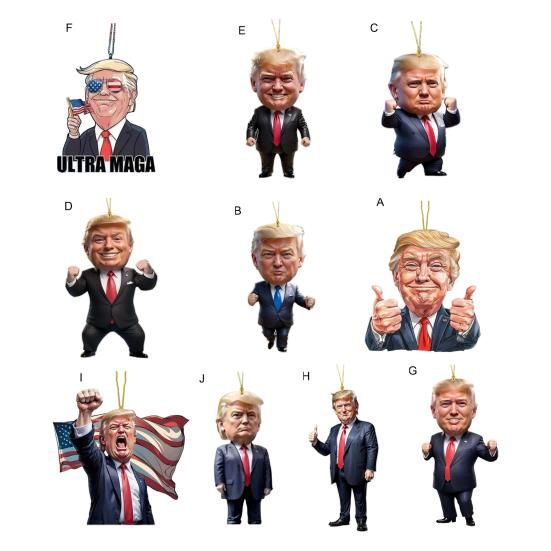 Рождественский подвесной кулон с ремешком, легко подвешивается, уникальный 2D-дизайн, зеркало заднего вида автомобиля