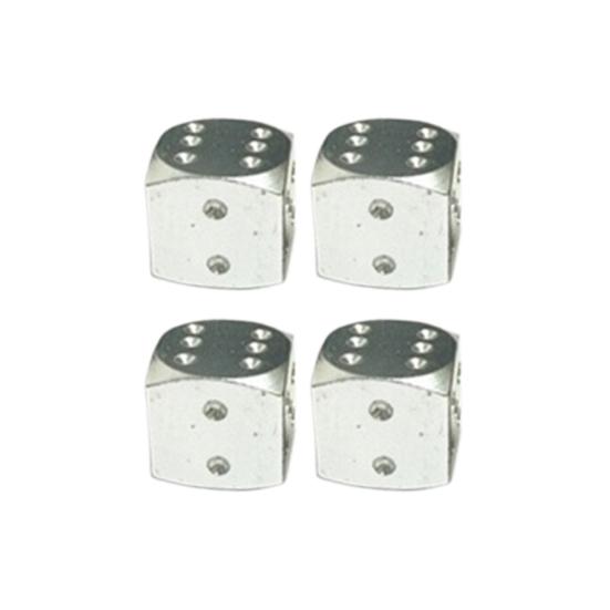 4Pcs Dice Shape Wheel Tyre Car Motorcycle Valve Air Stem Anti-dust Cover Caps
