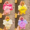 Adorable Plush Bowknot Pom Pom Car Keychain Creative Couples Backpack Pendant