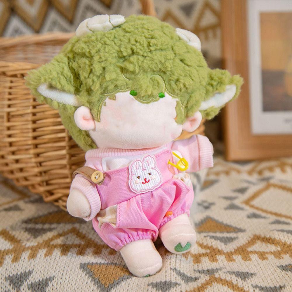 Game Cotton Stuffed 20cm Doll Clothes Suspender Pants T-shirt Trousers Suit Cartoon Animal Pattern