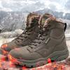 Winter Outdoor Mid-cut Military Boots Mountaineering Boots Plus Velvet Warm Snow Boots Combat Boots